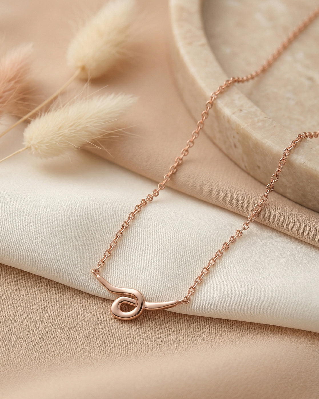 18kt Rose Gold Plated Knot Pendant Necklace