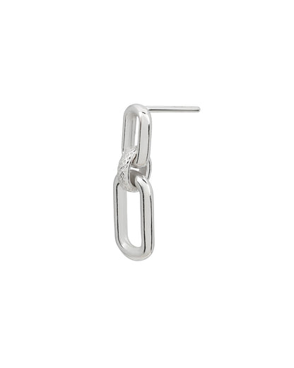 Rhodium Plated Interlocking Drop Earring
