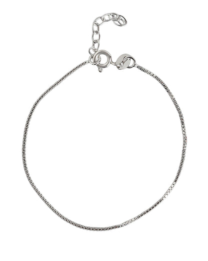 925 Sterling Silver Rhodium Plated Wraparound Adjustable Bracelet