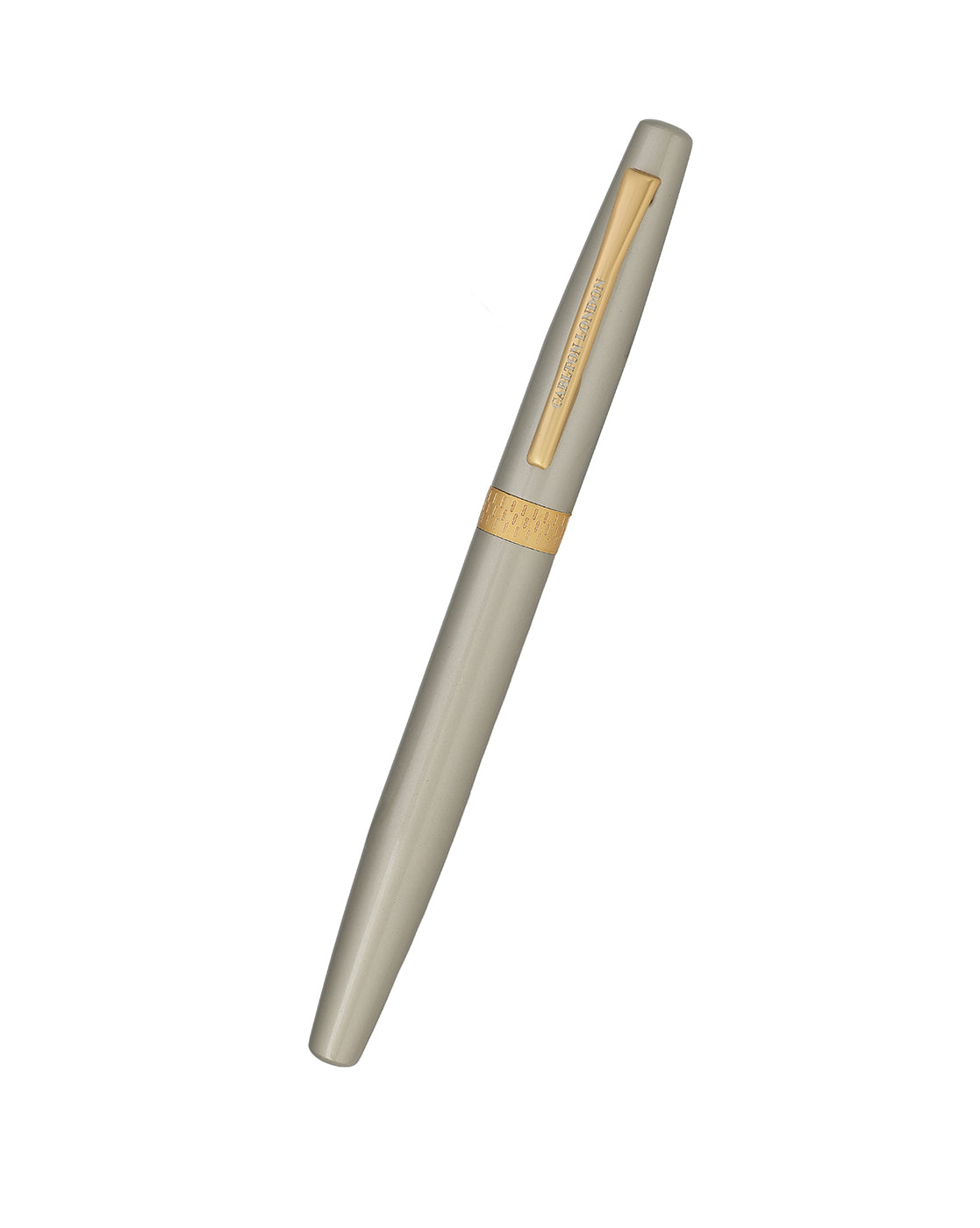 Grey and Gold Toned Elegant Executive Writing Roller Pen with Clip