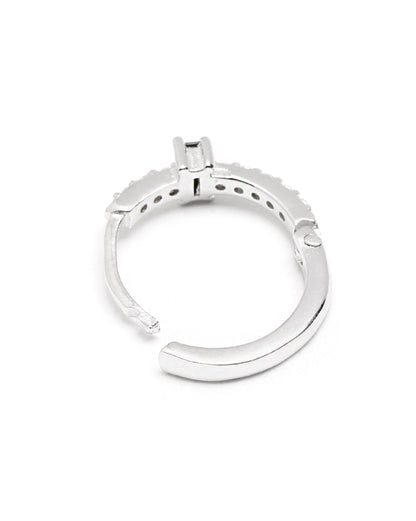 925 Sterling Silver Rhodium Plated Green CZ Hoop Earring