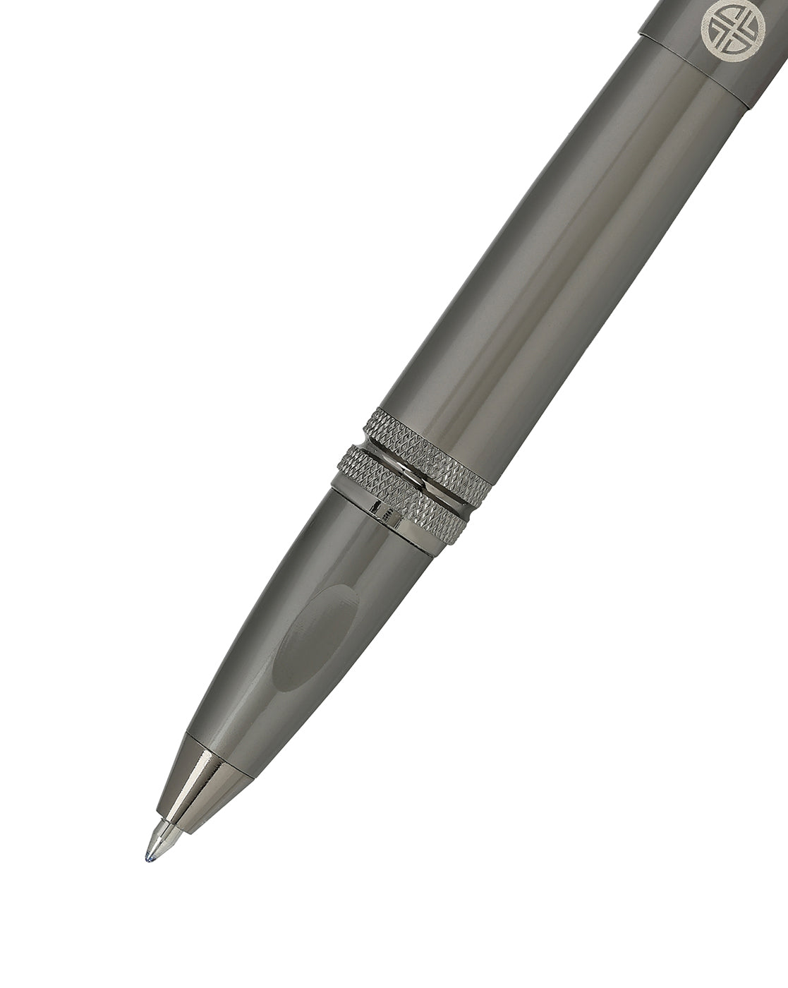 Grey and Silver Toned Executive Roller Ball Pen with Magnetic Cap and Smooth Ink