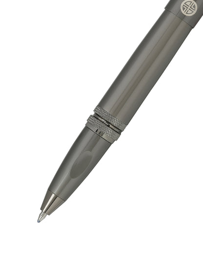 Grey and Silver Toned Executive Roller Ball Pen with Magnetic Cap and Smooth Ink