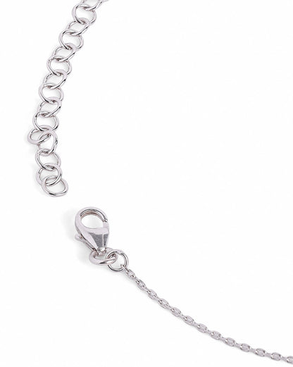 Rhodium Plated Amethyst CZ Studded Butterfly Pendant and Chain Necklace