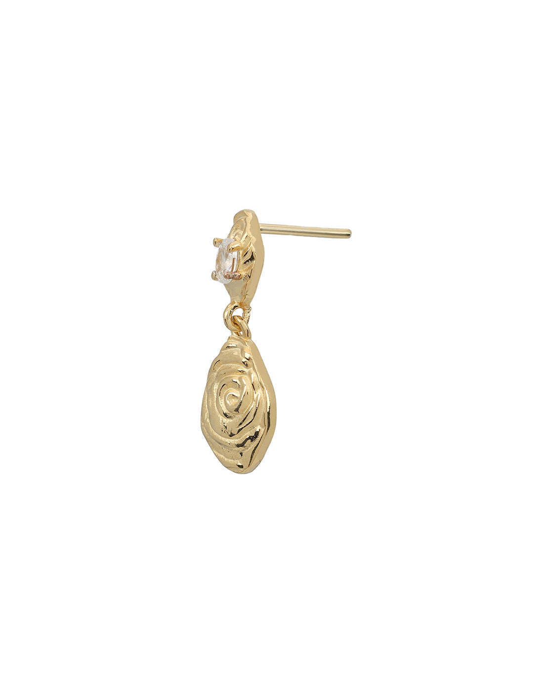 18kt Gold Plated CZ Contemporary Drop Earring