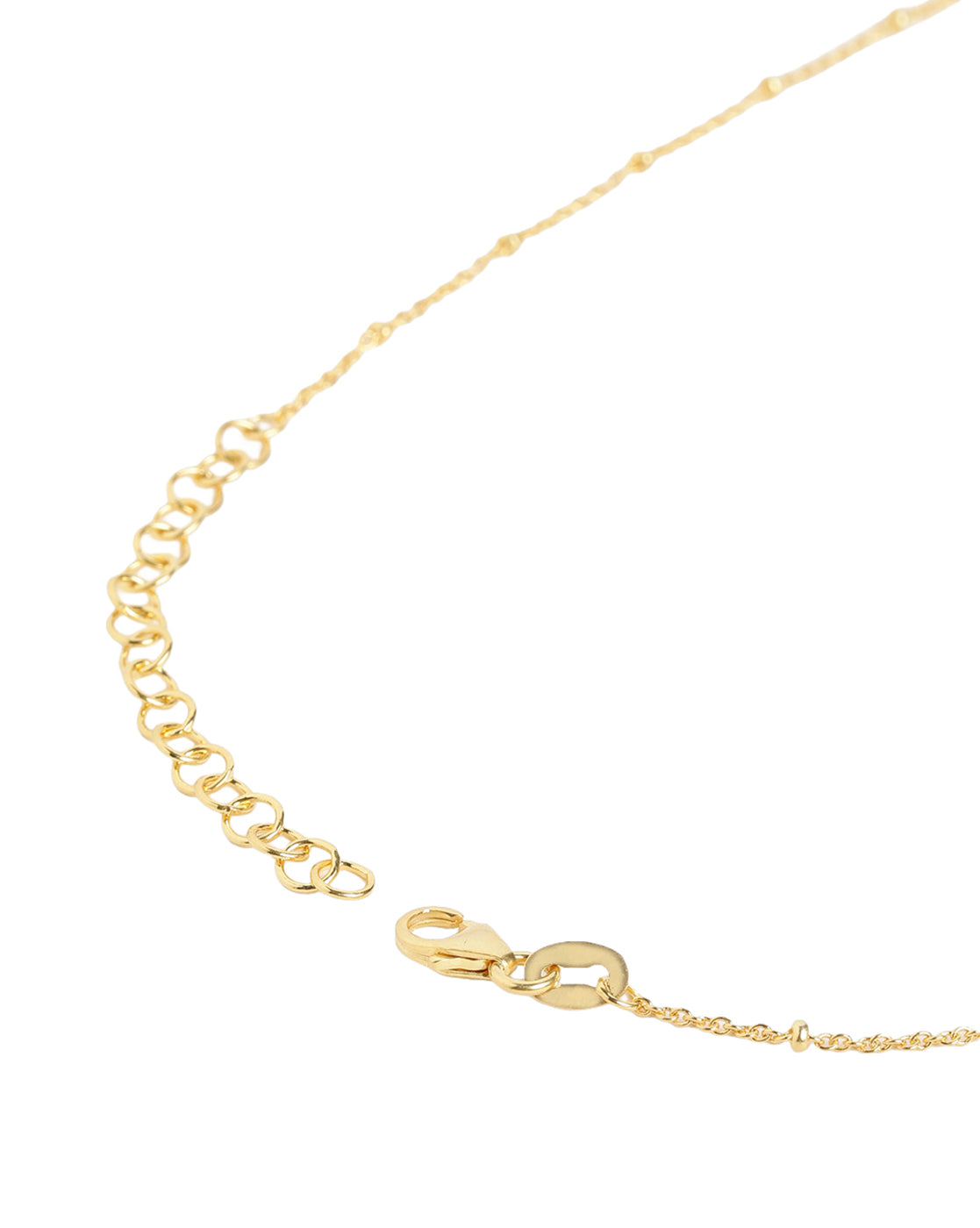 18KT Gold Plated Graduated Solitaire Drop Necklace with Fancy Chain