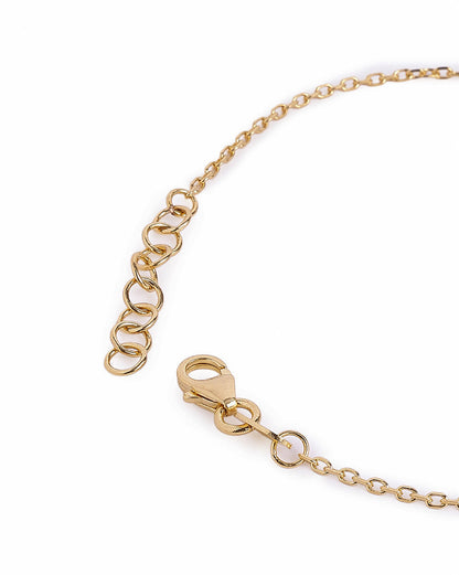 18kt Gold Plated CZ Infinity Heart Charm Adjustable Bracelet