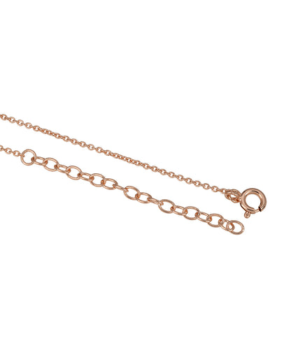 18kt Rose Gold Plated CZ Floral Pendant and Chain