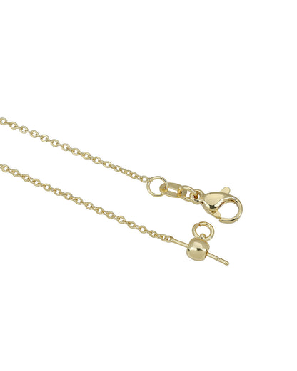 Gold Plated Petite Four-Clover Pendant with Sapphire Blue and Cable Chain