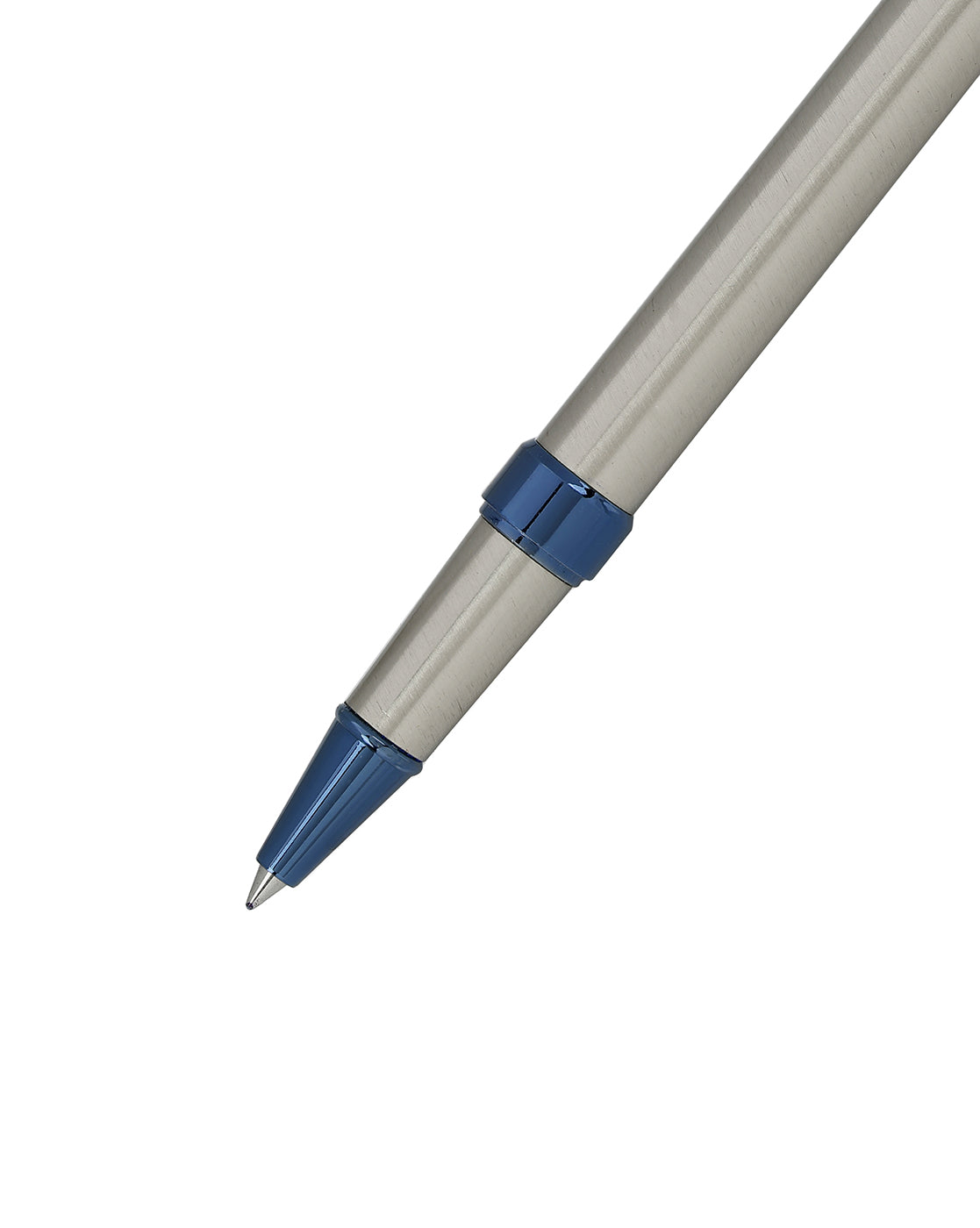 Silver &amp; Blue Toned Executive Writing Sleek Roller Ball Pen with Smooth Ink Flow