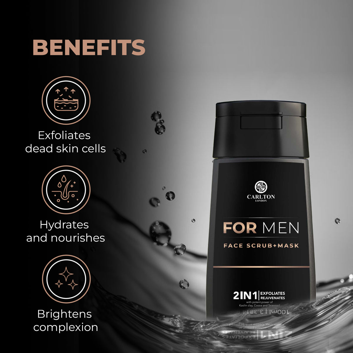 Men Face Scrub + Mask - 100Ml