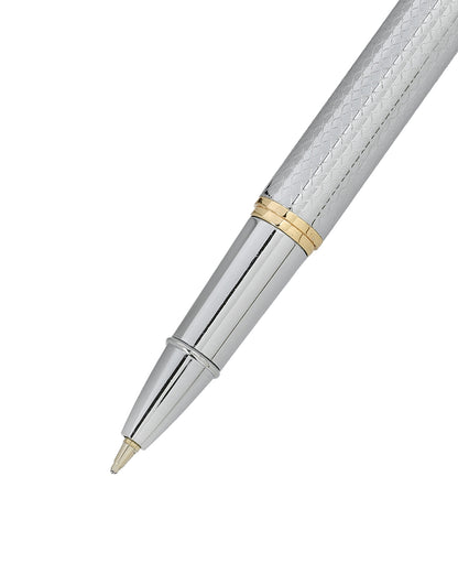 Silver and Gold Toned Sleek Executive Writing Tip Roller Ball Pen with Fine Tip and Smooth Ink