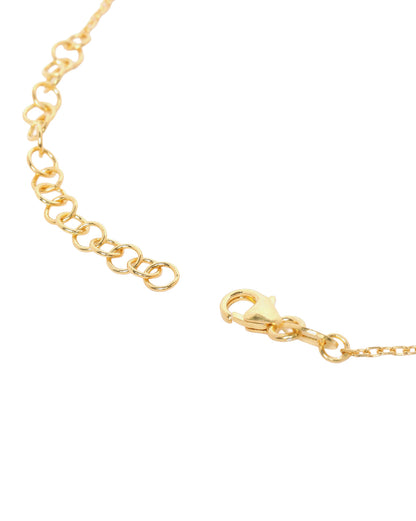 18KT Gold Plated Textured Circle Pendant Necklace