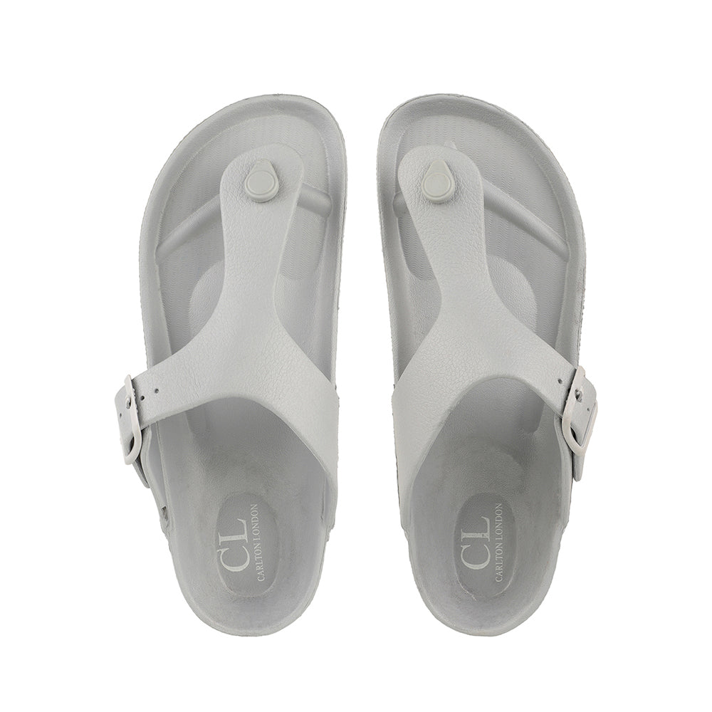 Men Solid Thong Slide with Adjustable Strap