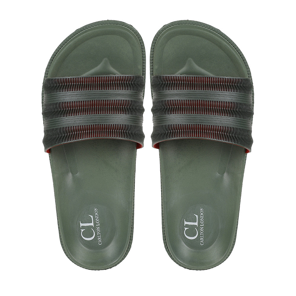 Men Textured Comfort Slip On Slider