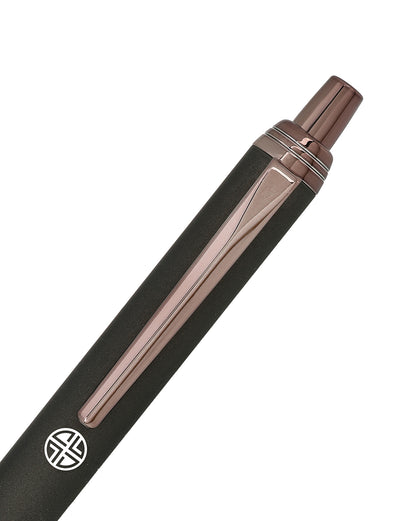 Black and Silver Toned Clicker Button Ball Pen with Smooth Ink and Fine Tip