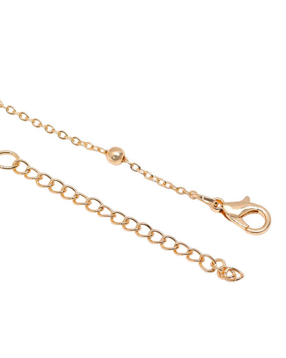Gold Plated Dainty Rose Pink Beaded Floral Necklace