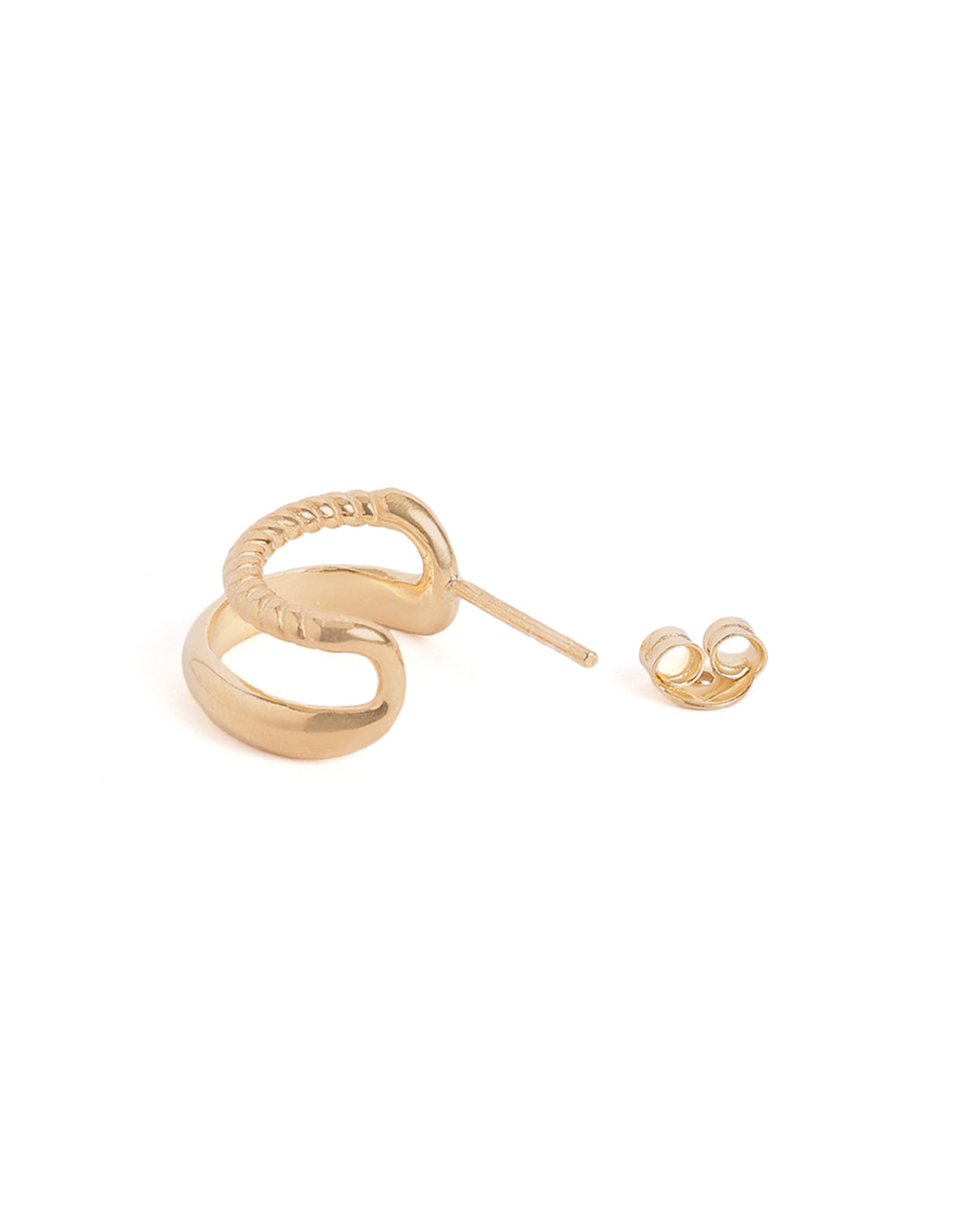 18kt Gold Plated Twisted Half Hoop Earring