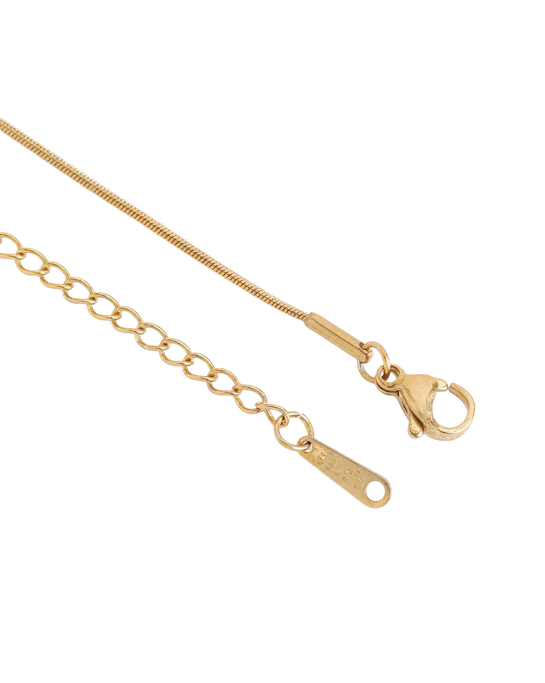 Gold Plated Turquoise Pendant and Antique Stainless Steel Chain
