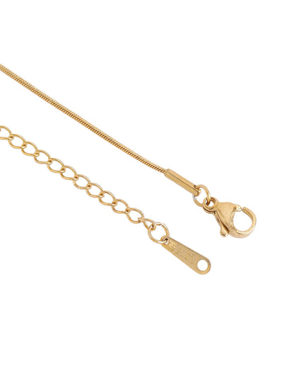 Gold Plated Turquoise Pendant and Antique Stainless Steel Chain