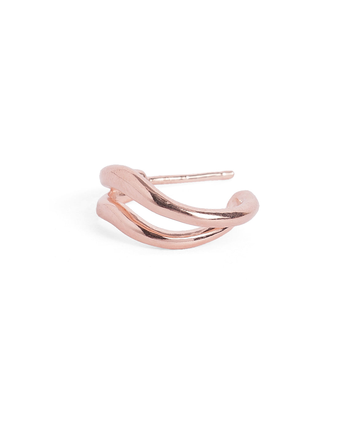 18kt Rose Gold Plated Curved Half Hoop Earring