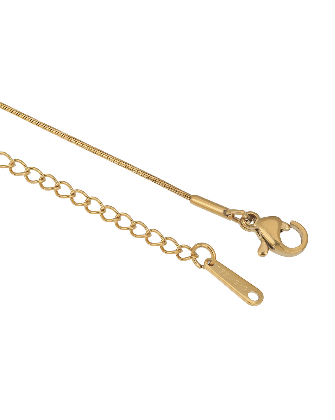 Gold Plated Elegant Floral Solitaire Studded Pendant and Snake Chain