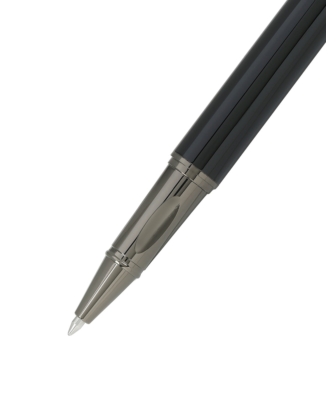Black and Silver Toned Executive Luxury Writing Roller Ball Pen with Clip and Smooth Ink Flow