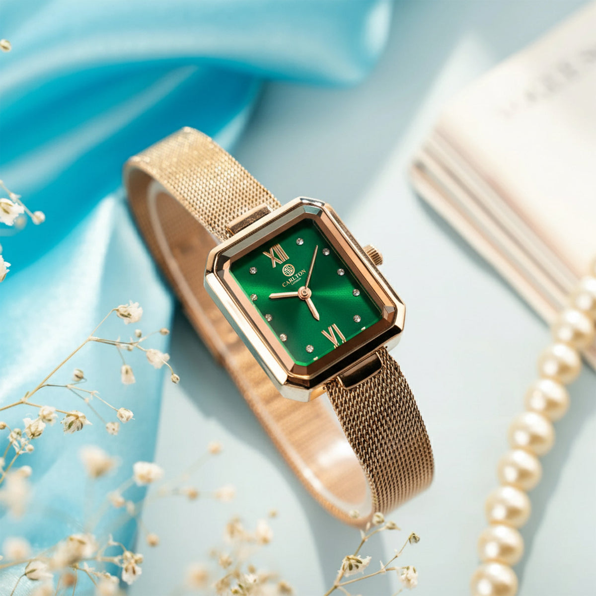 Brixton:  Women Green/Rose Gold Stainless Steel Analog Watch - CLRGMGRN