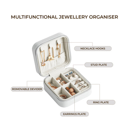 PU Mini Jewellery Organizer Squart White  - CLJW-06