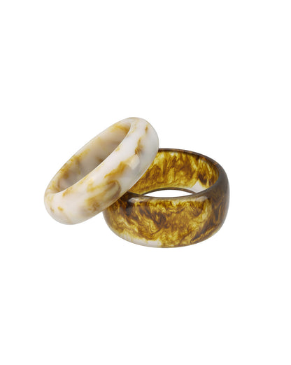 Set of 2 Fashionable Chunky Resin Bracelet