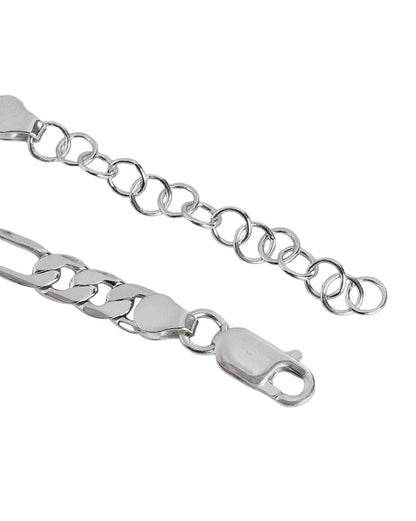 Men Rhodium Plated Figaro Chain Necklace
