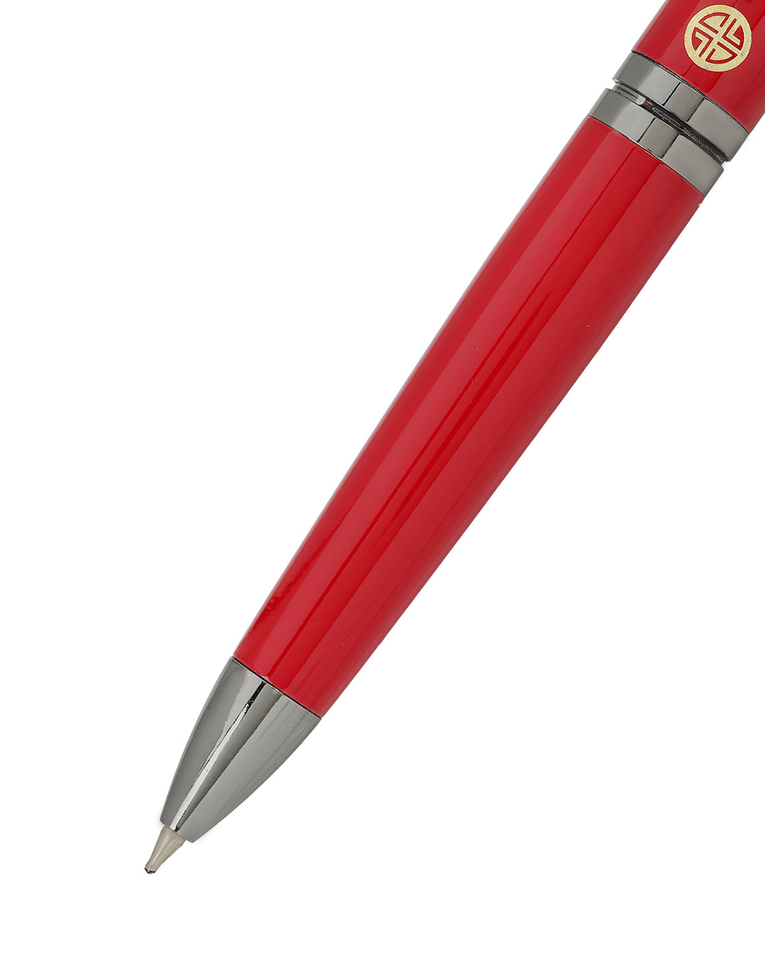 Red &amp; Metallic Toned Luxury Twist Ball Point Pen