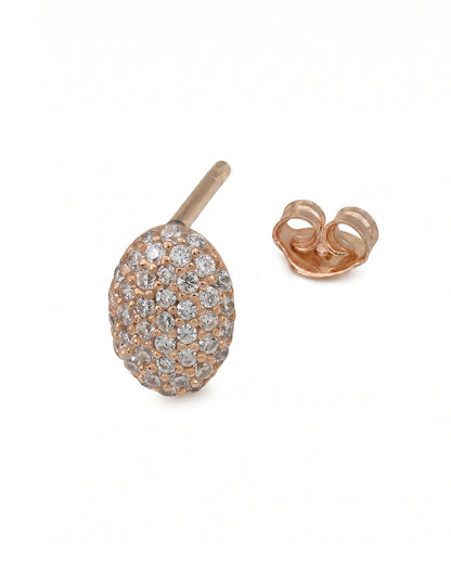 18kt Rose Gold Plated CZ Petite Oval Stud Earring
