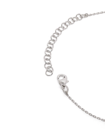 Rhodium Plated Dangling Pink Solitaire Necklace