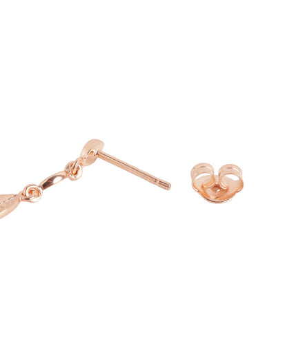 18kt Rose Gold Plated Dangling Leaf Drop Earring