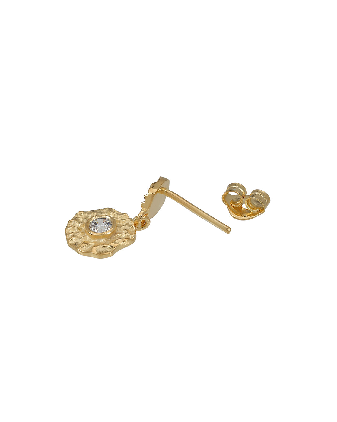 18kt Gold Plated CZ Contemporary Drop Earring