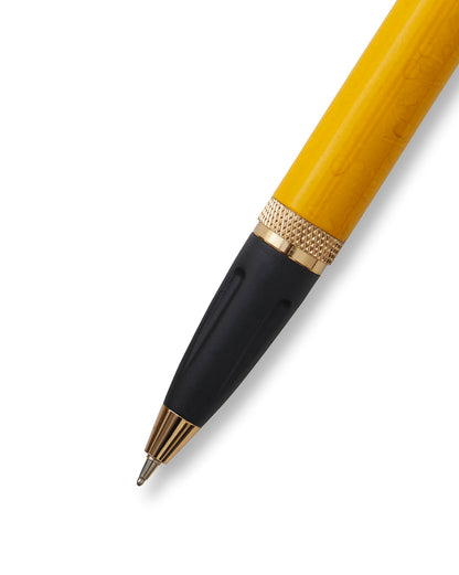 Yellow &amp; Black Toned Bold Everyday Writing Pen with Smooth Ink-Fine Tip and Magnetic Engraved Gold Cap