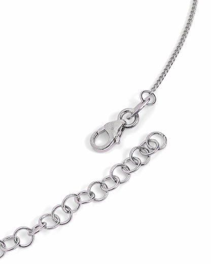 Rhodium Plated CZ Tree of Life Pendant and Chain Necklace