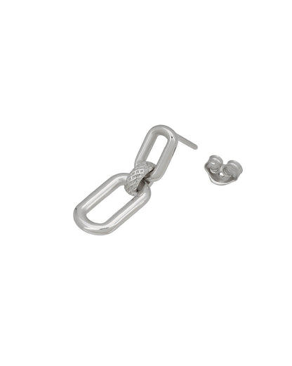 Rhodium Plated Interlocking Drop Earring