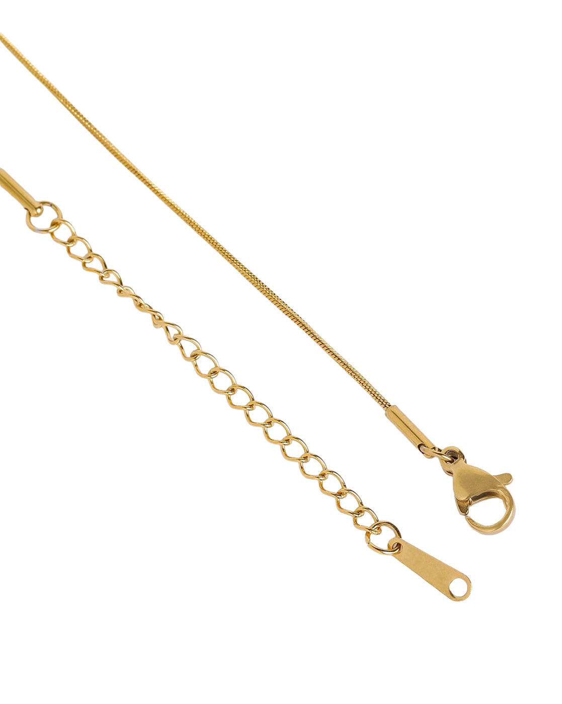 Gold Plated Statement Solitaire Pendant &amp; Fancy Chain