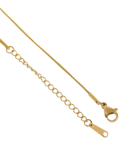 Gold Plated Statement Solitaire Pendant &amp; Fancy Chain
