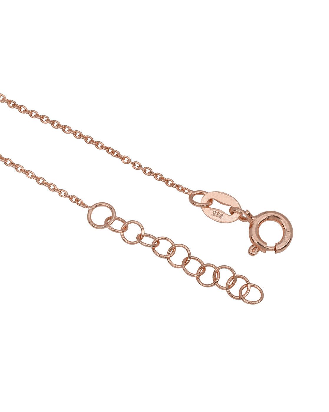 925 Sterling Silver 18kt Rose Gold Plated CZ Moon and Star Charm Bracelet