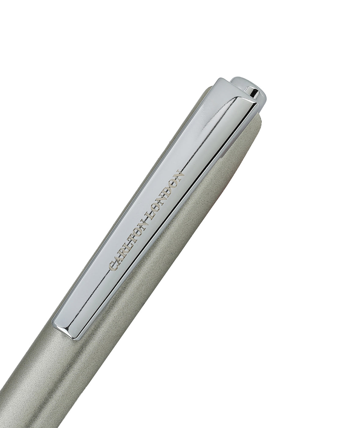 Silver &amp; Red Toned Smooth Ink Clicker Botton Writing Ball Pen with Grip and Fine Tip