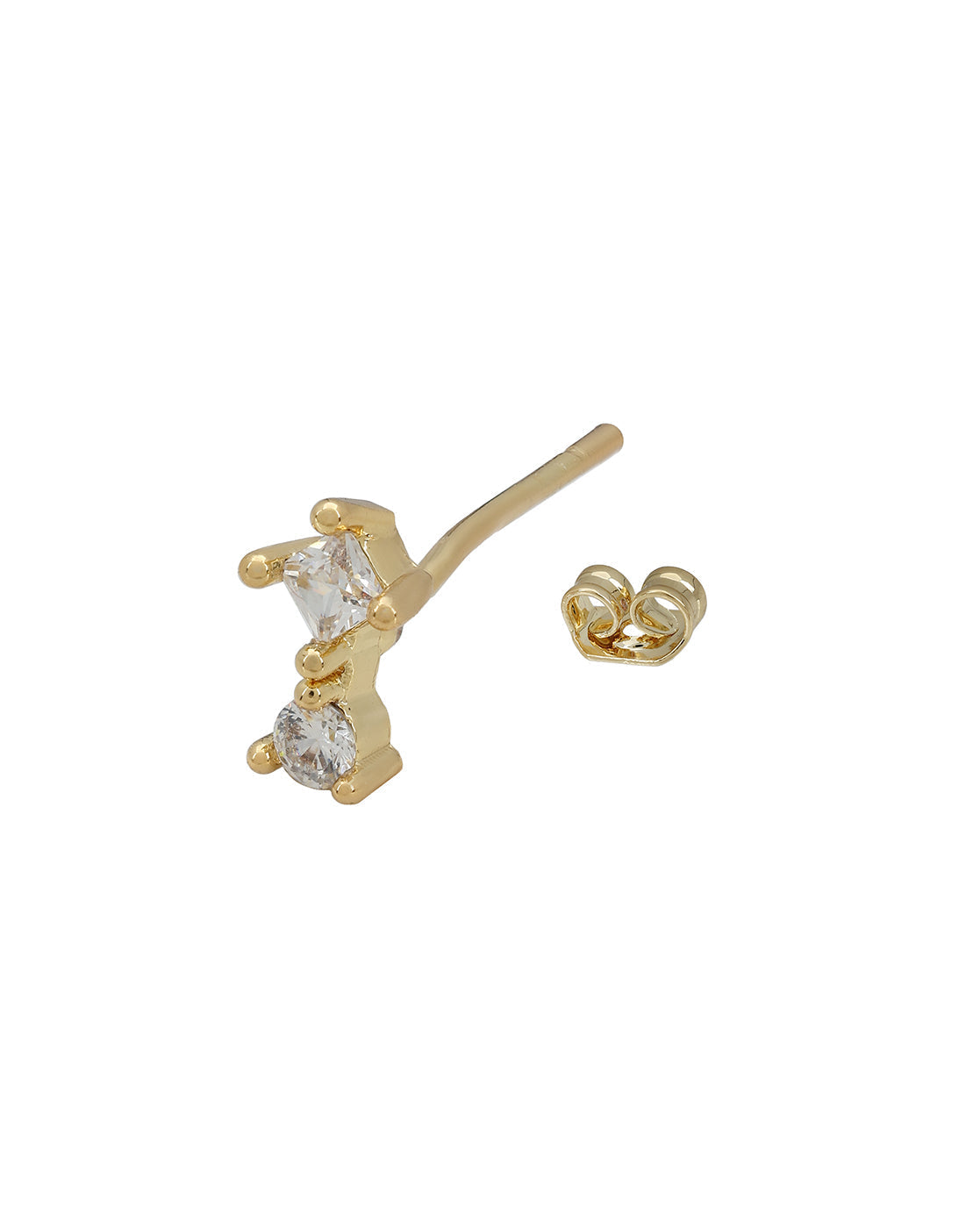 Set of Gold Plated Contemporary CZ Studded Heart, Cuff &amp; Ear Piercing Set