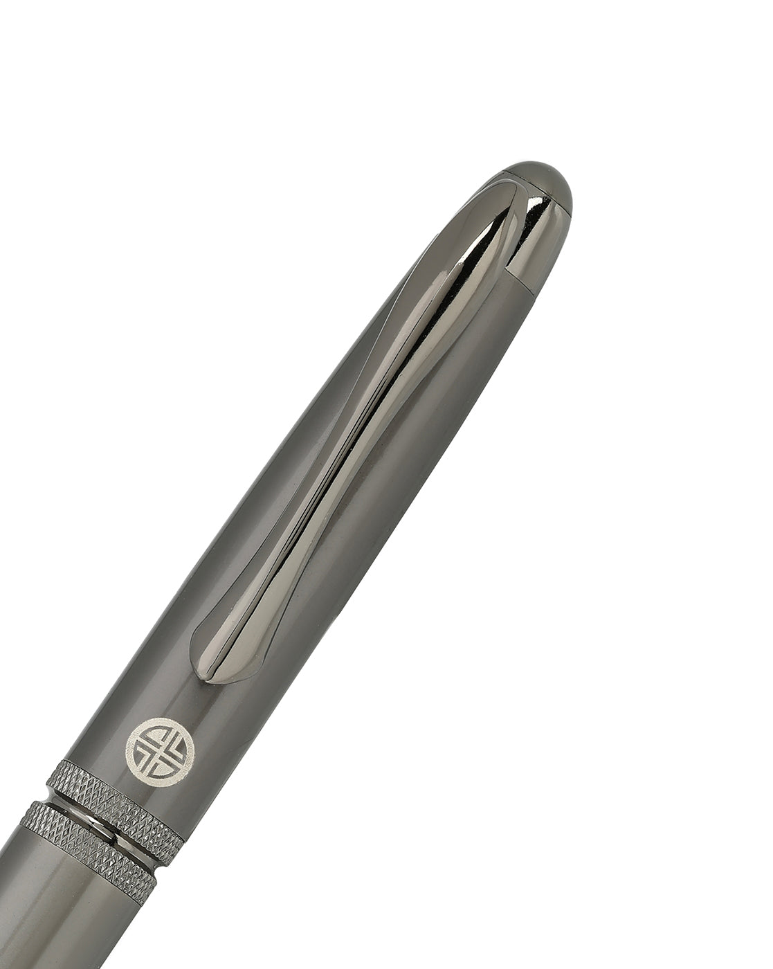 Grey and Silver Toned Executive Roller Ball Pen with Magnetic Cap and Smooth Ink