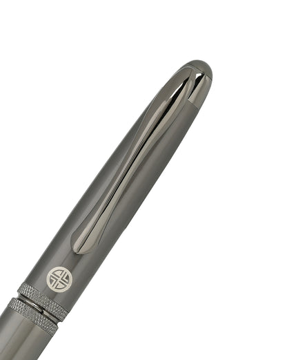 Grey and Silver Toned Executive Roller Ball Pen with Magnetic Cap and Smooth Ink