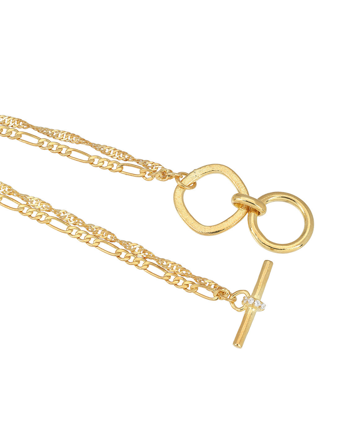 18kt Gold Plated CZ Wraparound Toggle Bracelet