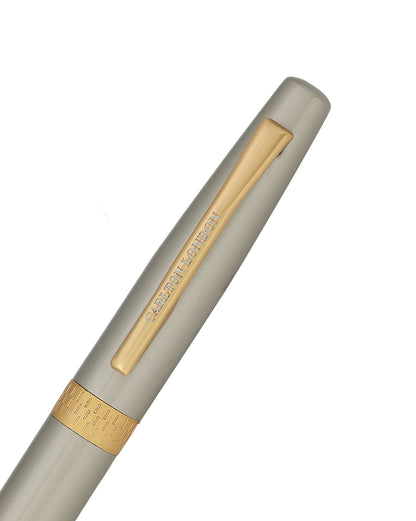 Grey and Gold Toned Elegant Executive Writing Roller Pen with Clip