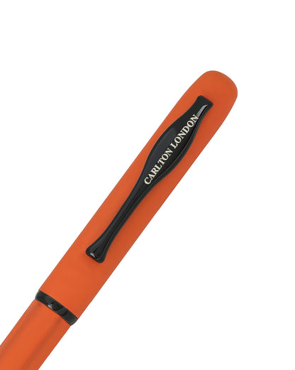 Matte Orange and Black Toned Unique Executive Writing Roller Ball Pen with Fine Tip &amp; Magnetic Cap