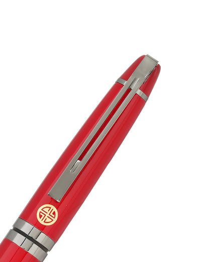 Red &amp; Metallic Toned Luxury Twist Ball Point Pen